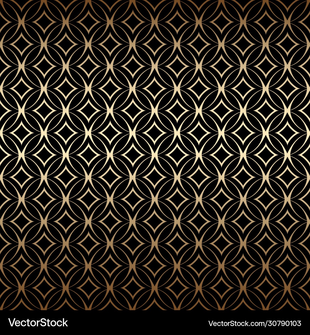 Linear gold art deco simple seamless pattern Vector Image