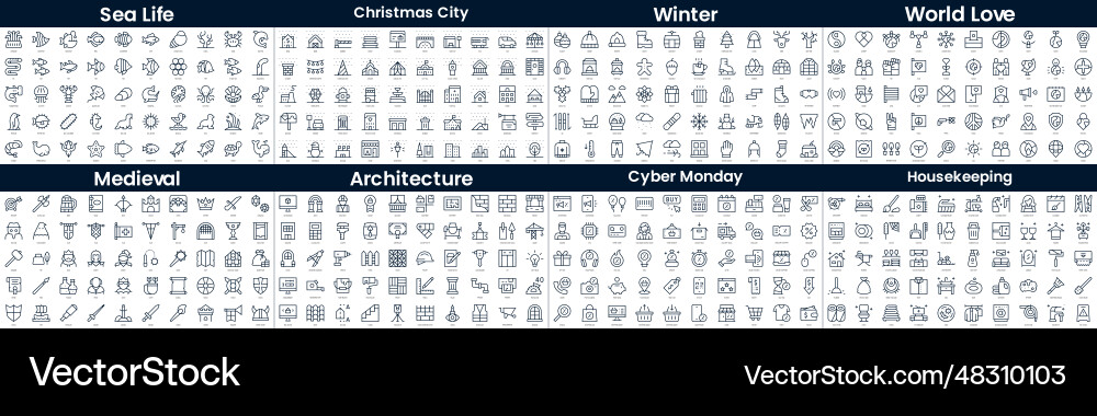 Linear style icons pack in this bundle include Linear style icons pack in this bundle include vector image