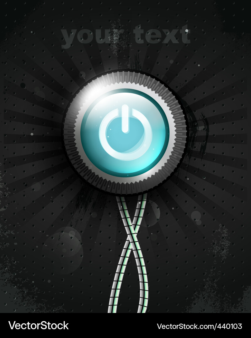 Power Button Close-up Vector Image