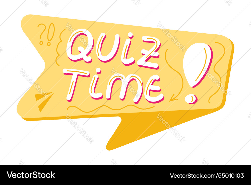 Quiz time label featuring a question mark Quiz time label featuring a question mark vector image