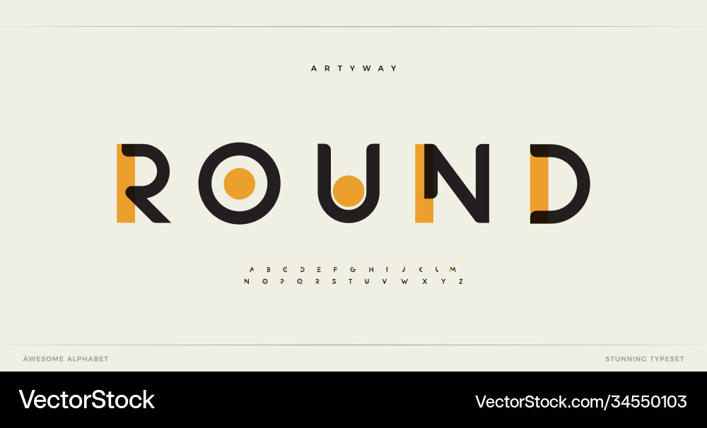 Rounded Modern Alphabet Font Vector Image