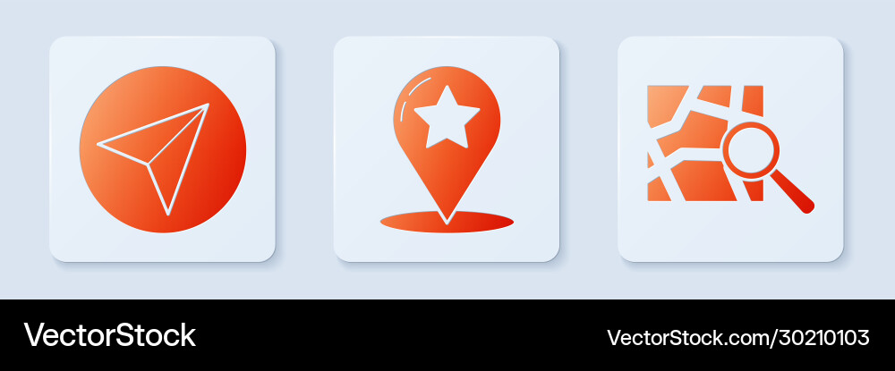 Set map pointer with star paper airplane Set map pointer with star paper airplane vector image