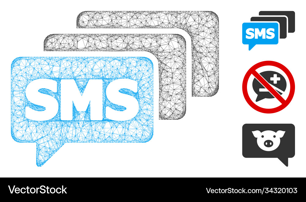 Sms Queue Polygonnetz Sms Queue Polygonnetz vektorbild