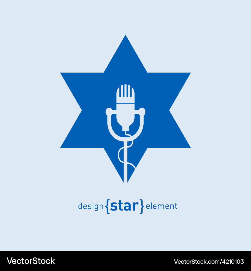Star with microphone abstract design element vector image