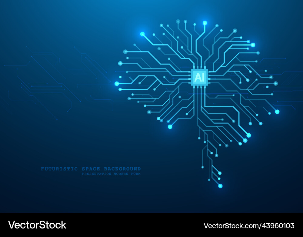 Technological brain and machine learning concept Technological brain and machine learning concept Vector Image