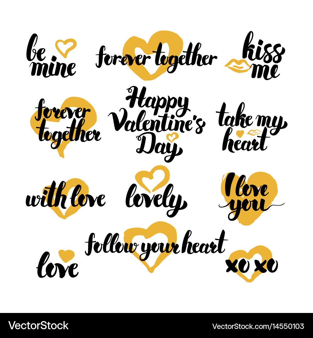 Valentine Zitate Vektorbild