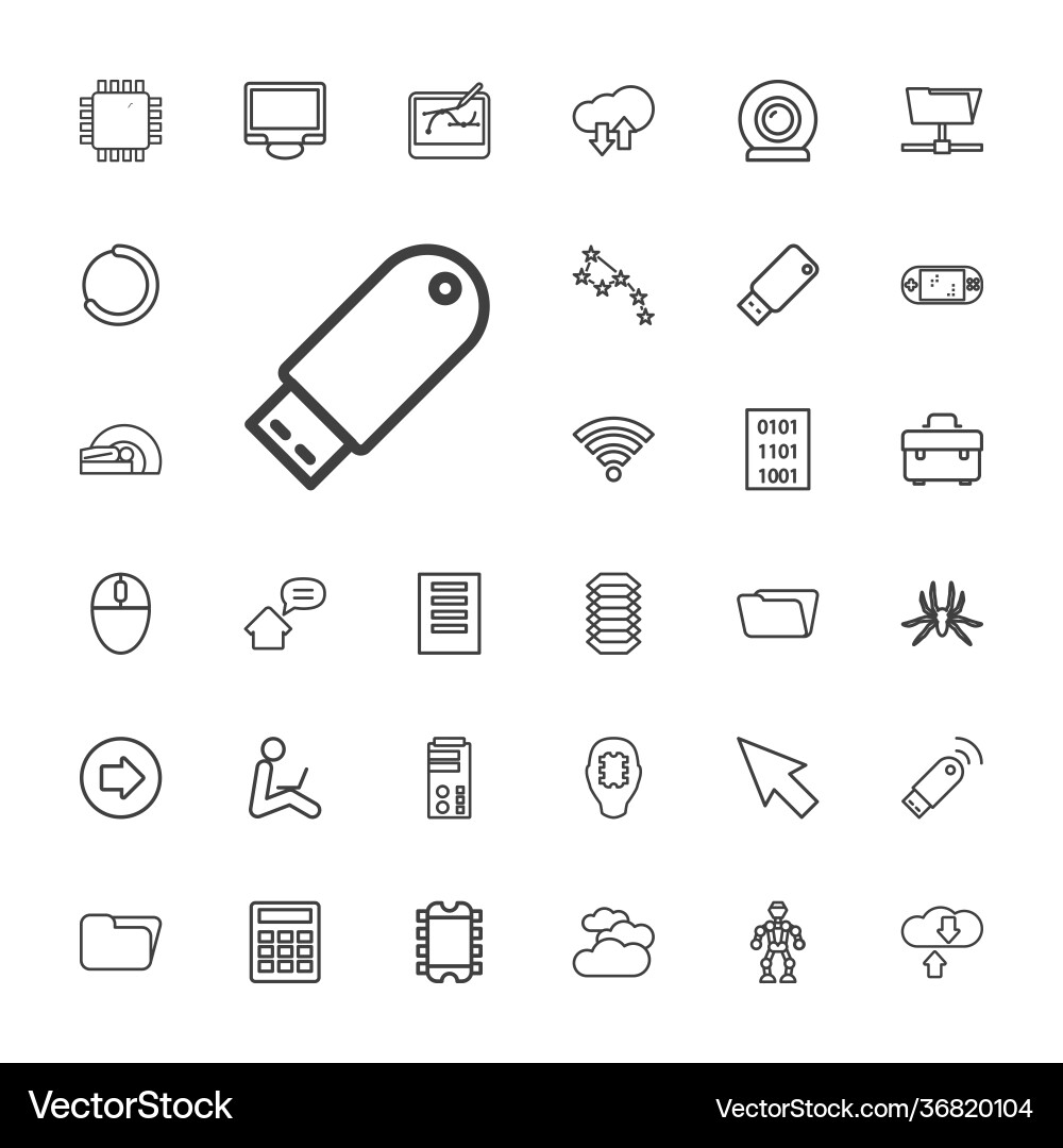 33 computer icons Vector Image