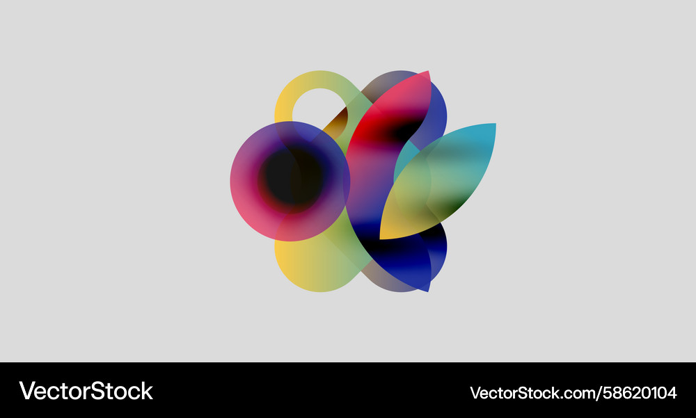 Abstract colorful shapes overlap creating dynamic Abstract colorful shapes overlap creating dynamic Vector Image