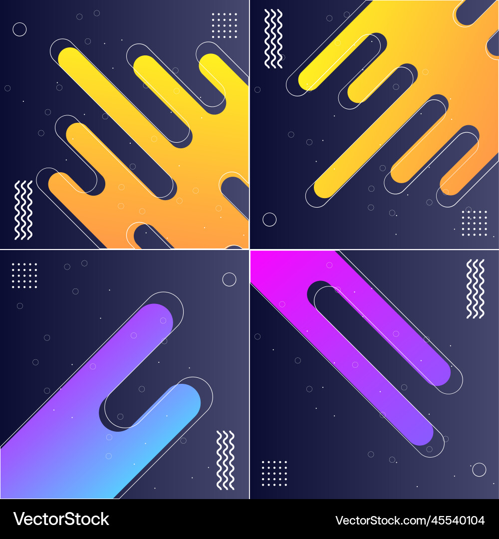 Abstract gradient shape backgrounds pack of 4 Vector Image