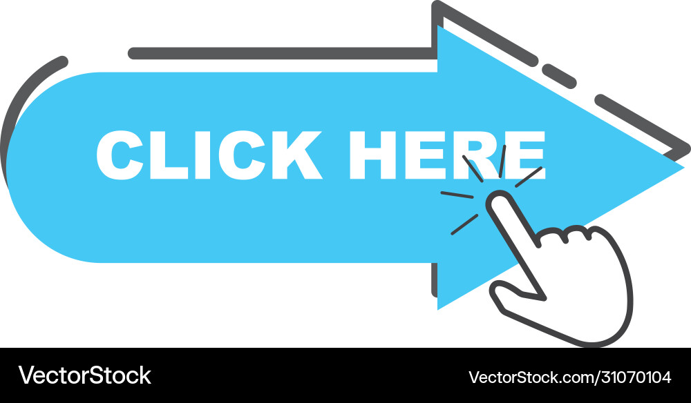 Click here cursor for link website Click here cursor for link website vector image