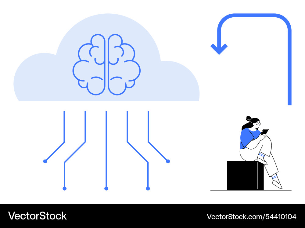 Cloud computing and artificial intelligence Cloud computing and artificial intelligence Vector Image