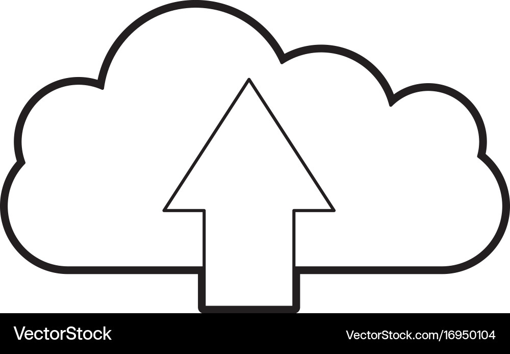 Cloud computing with arrows vector image