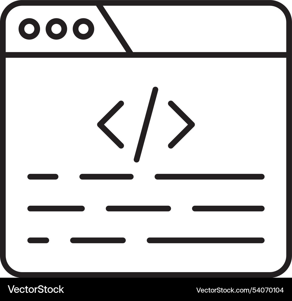 Coding line icon design vector image