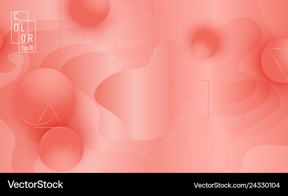 Coral color background fluid shapes pattern Coral color background fluid shapes pattern vector image