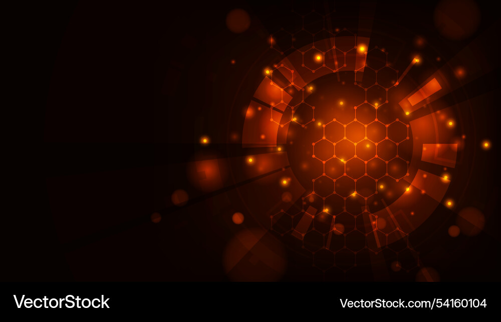 Digital hud sci fi technology with line hexagon Digital hud sci fi technology with line hexagon vector image