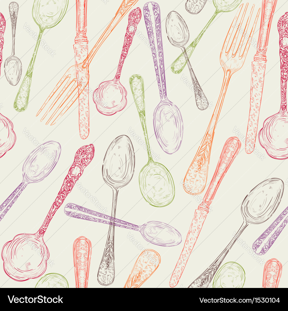 Elegant Silverware Pattern vector image