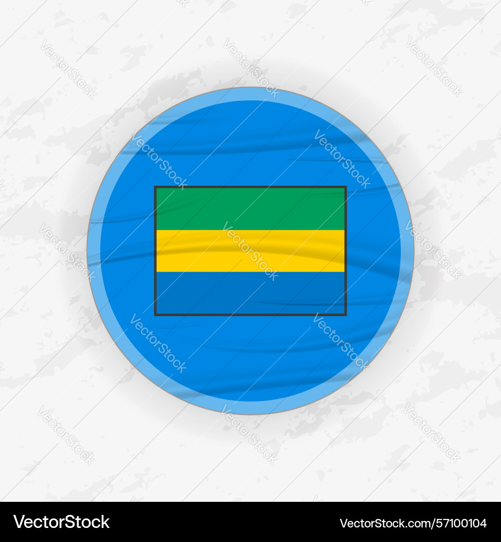 Gabonese flag in a circular emblem design vector image