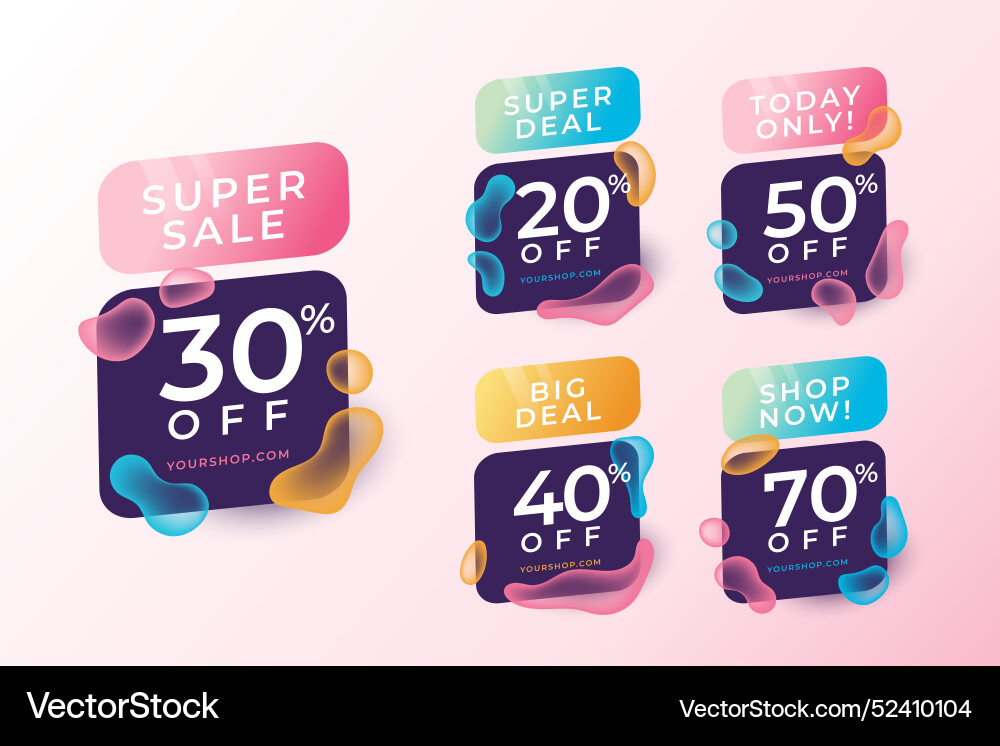 Gradient discount numbers template vector image