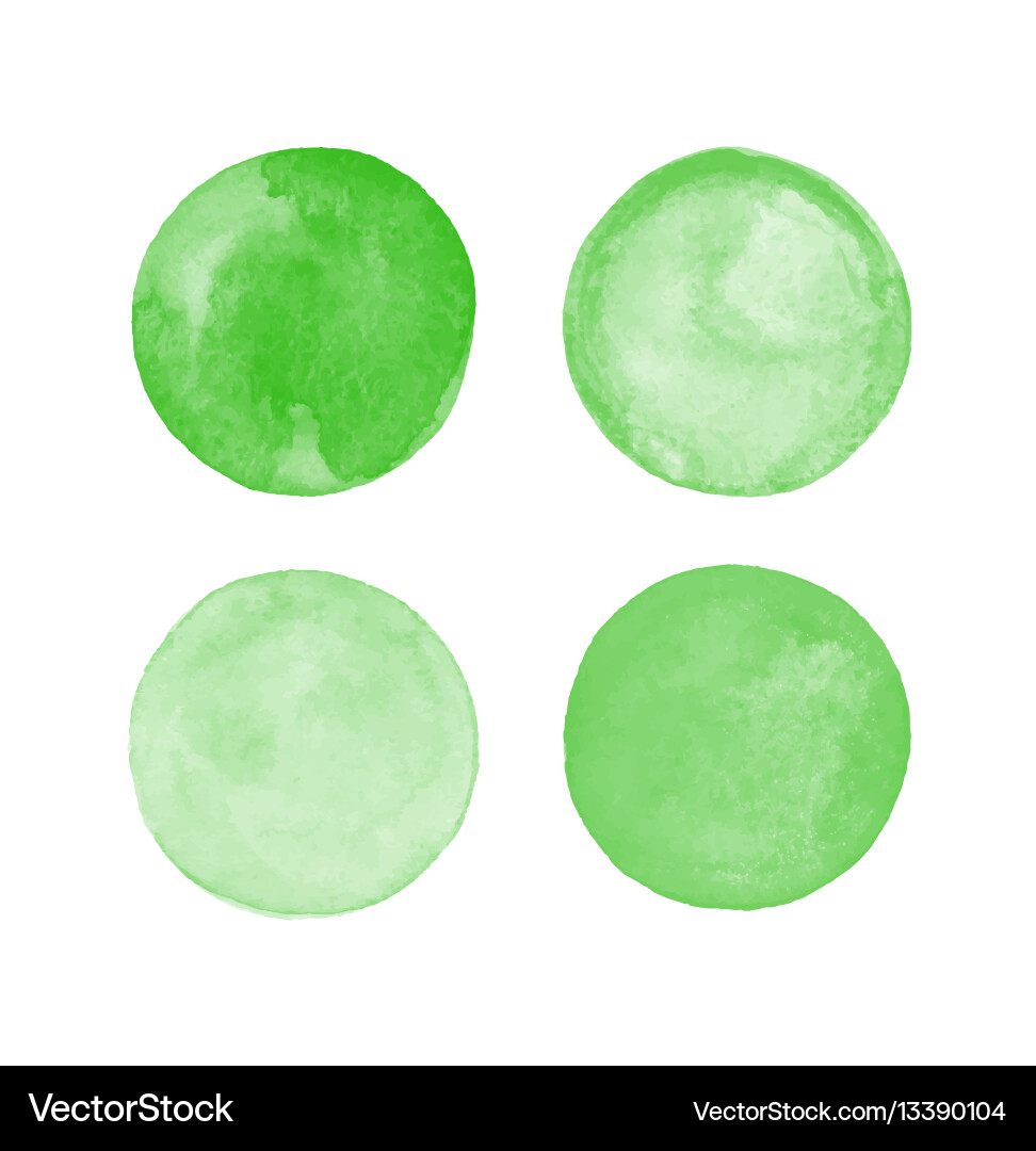 Green isolated watercolor paint circle Vector Image
