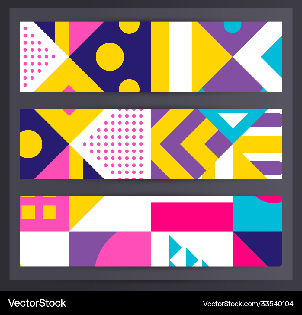 Horizontal banner set collection with various Vector Image