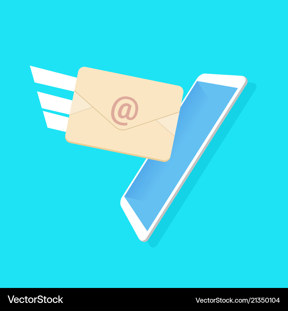 Income email envelope messenger application blue Income email envelope messenger application blue vector image