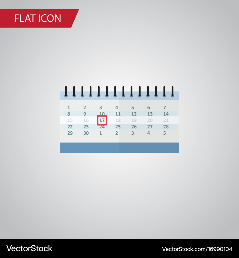 Isolated calendar flat icon date block Vector Image