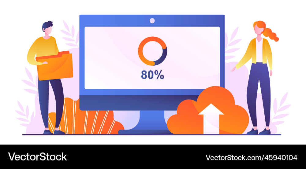 IT Professionals Upgrading Computer vector image