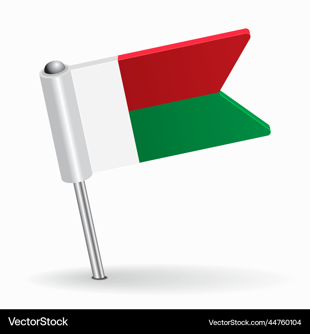 Madagascar Flag Map Pointer vector image