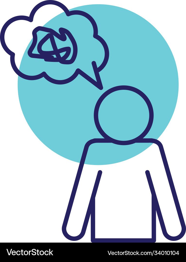 Man with insomnia line style icon design vector image