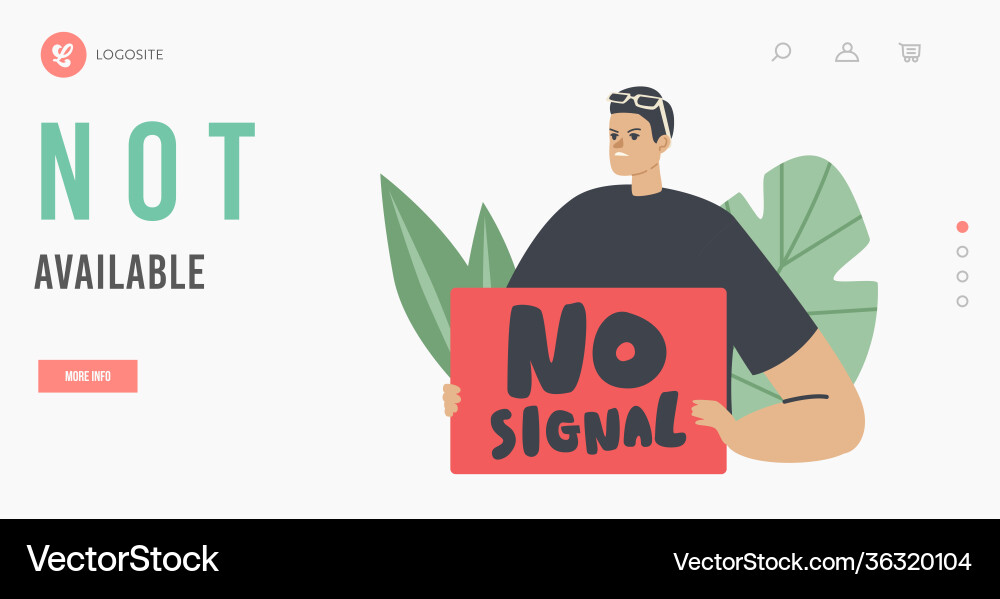No signal lost wireless wifi connection landing No signal lost wireless wifi connection landing vector image