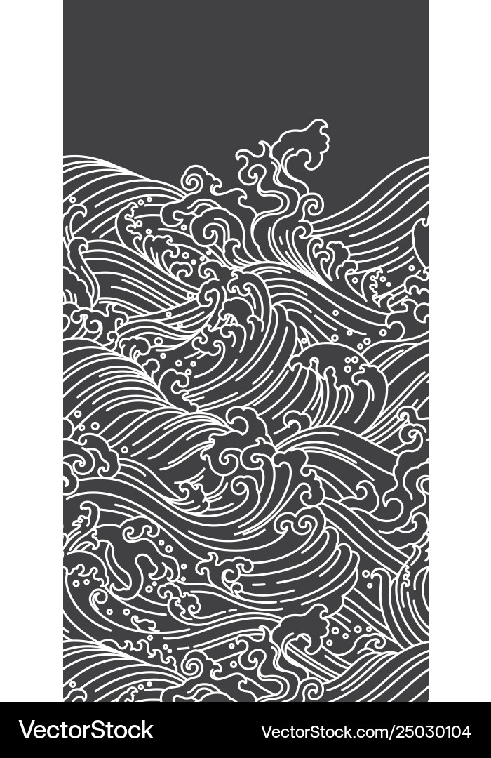 Oriental Ocean Wave Background vector image