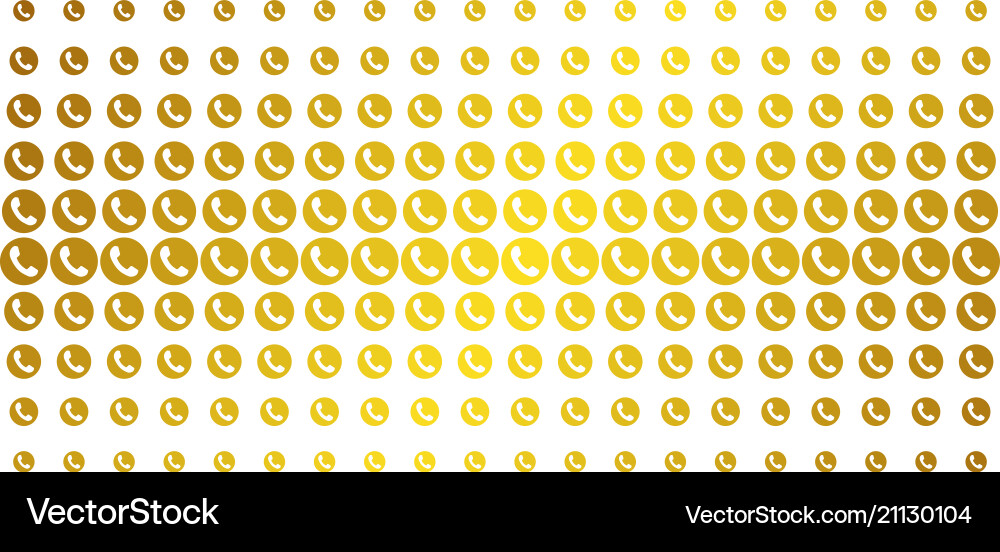 Phone number golden halftone pattern Phone number golden halftone pattern vector image