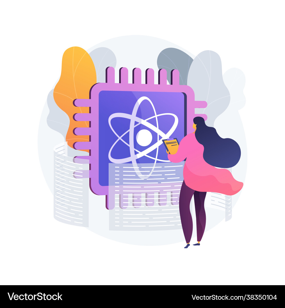 Quantum computing abstract concept vector image