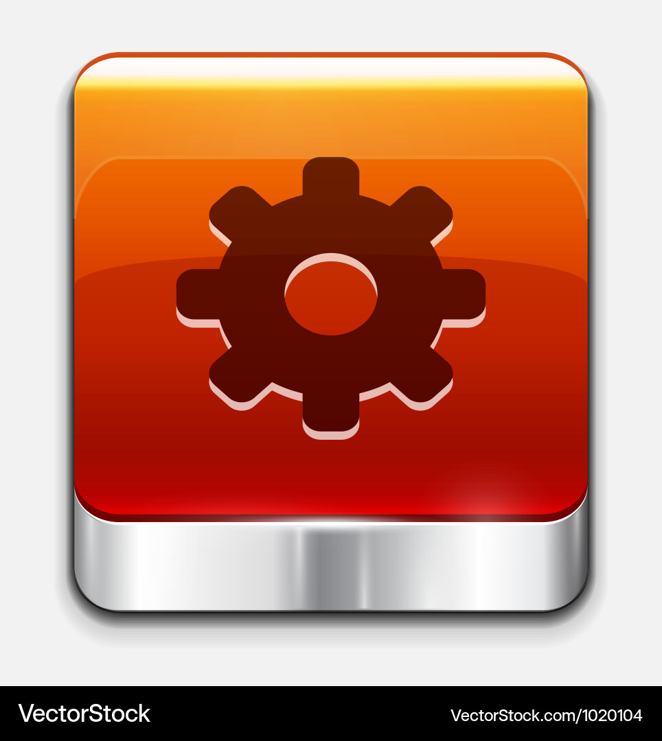 Red Glossy Settings Icon vector image