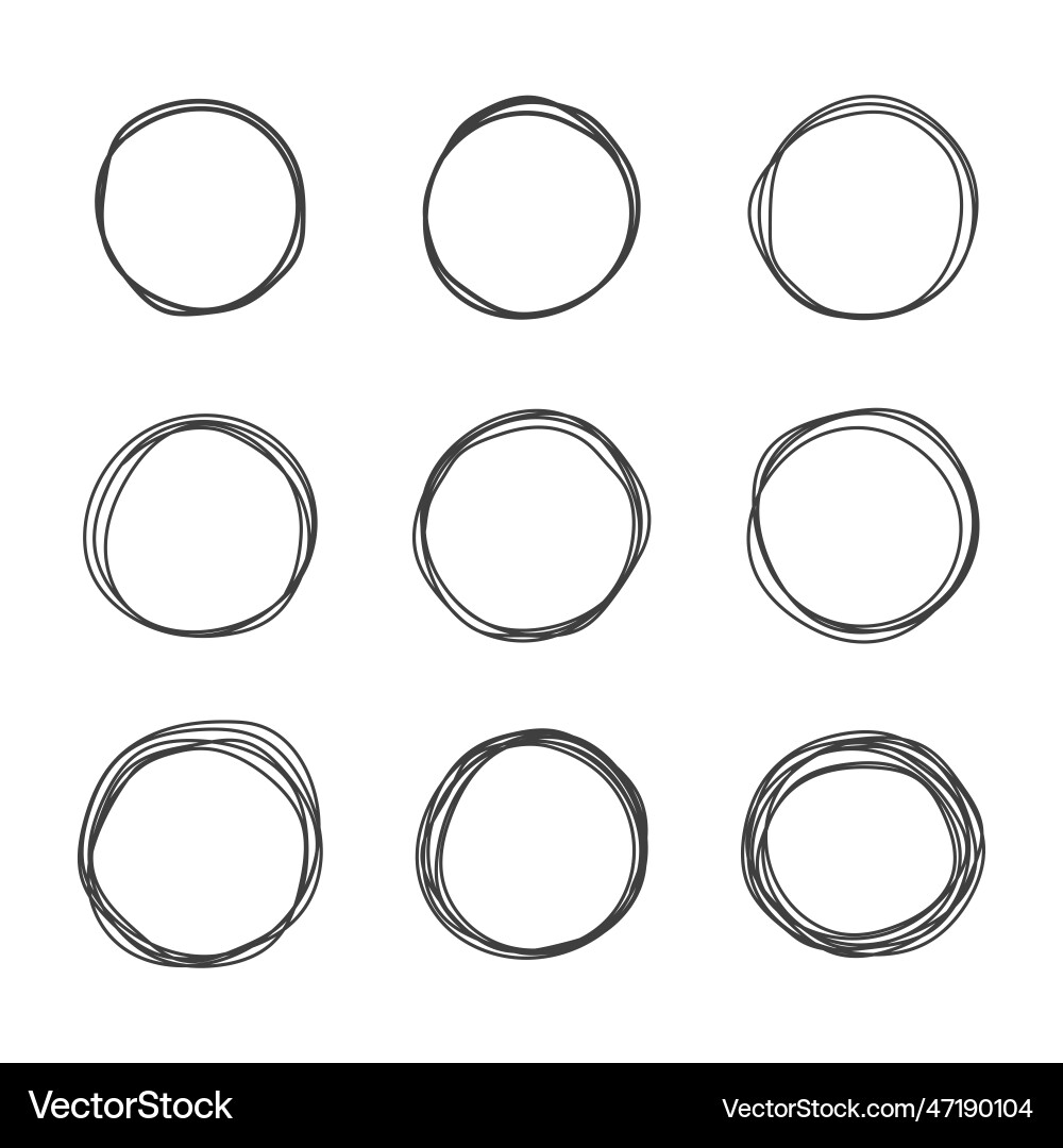 Set of round shape design elements abstract Vector Image