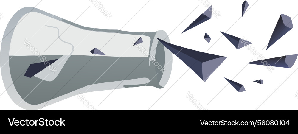 Shattered Lab Flask Icon Vector Image