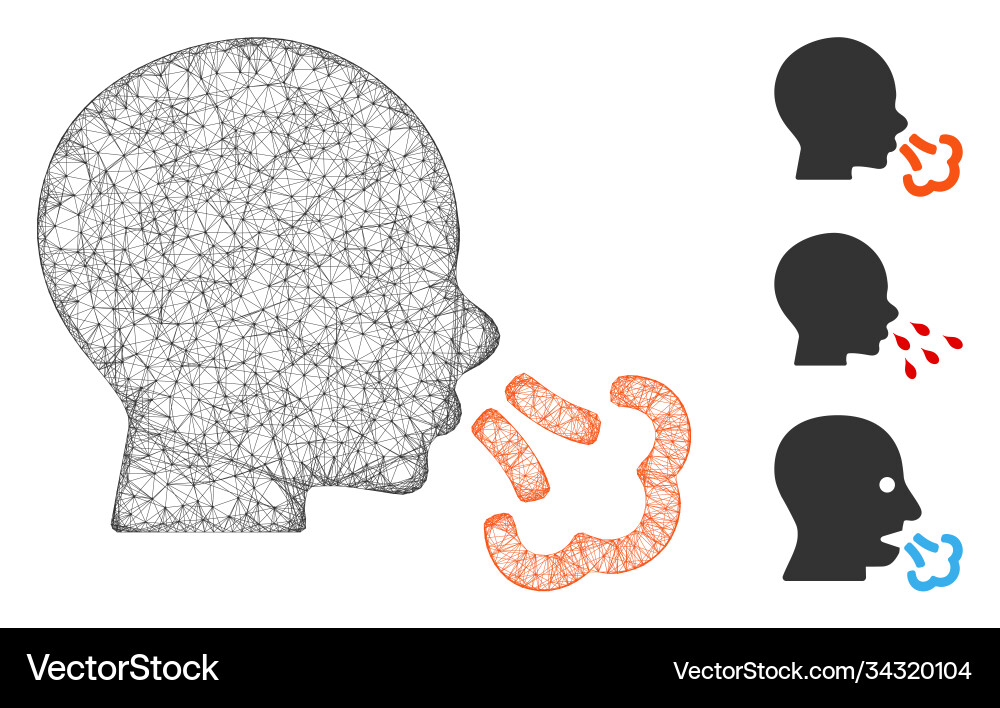 Sneezing polygonal web mesh Vector Image