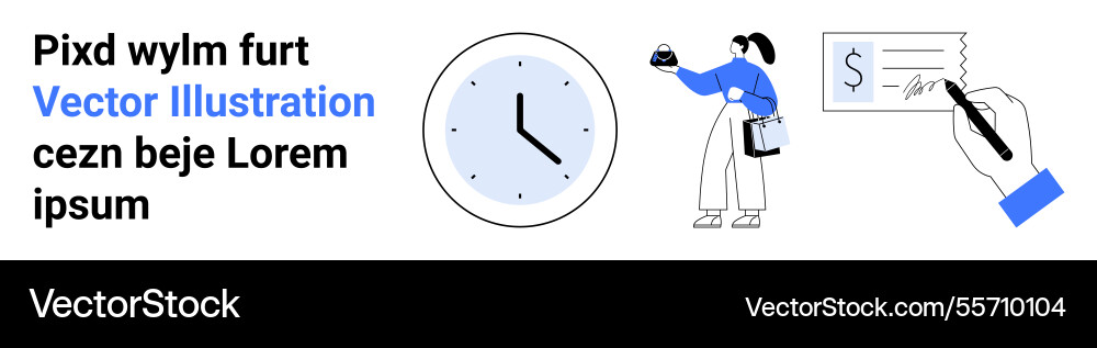 Time management and task efficiency with clock Time management and task efficiency with clock vector image