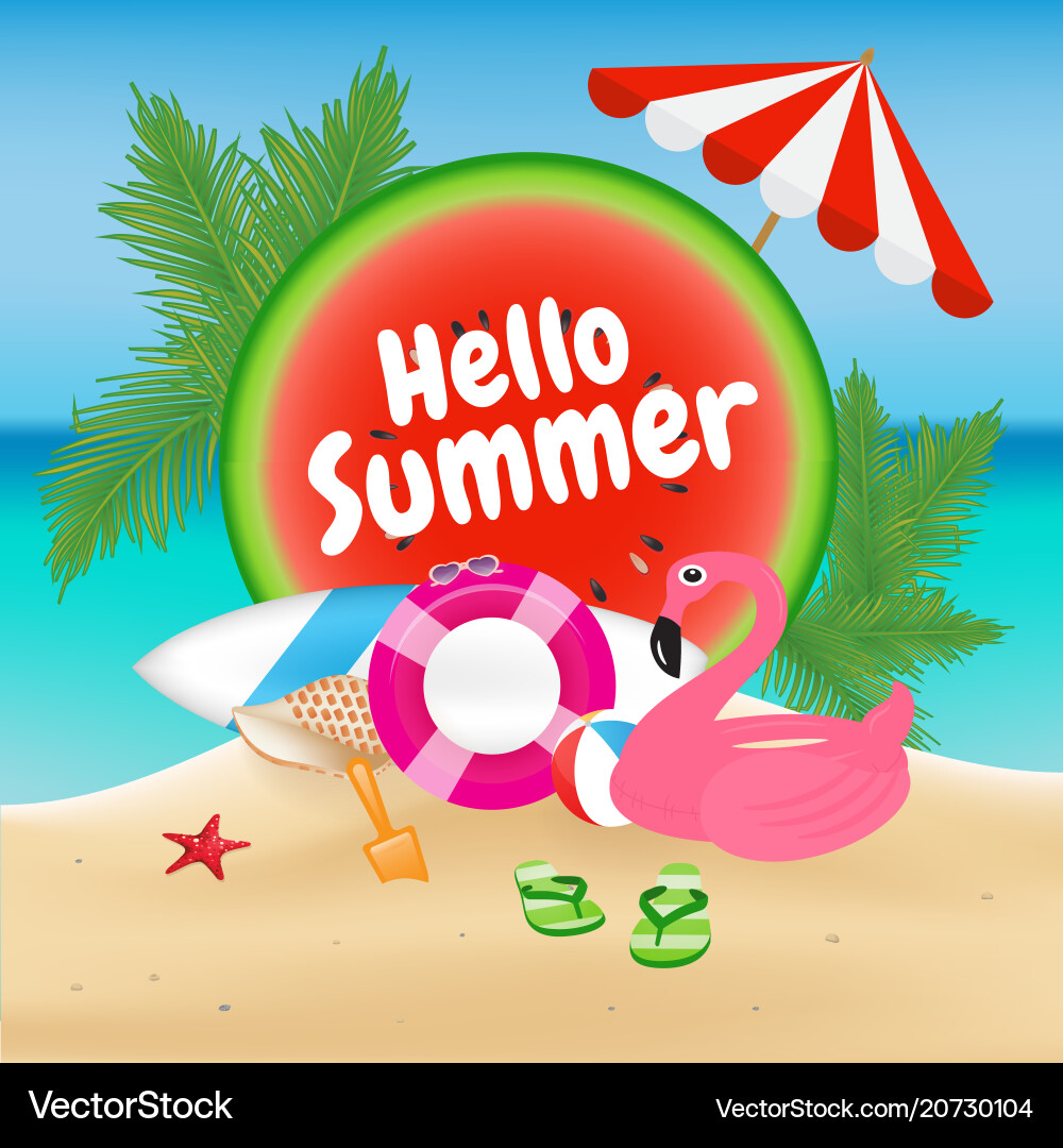 Tropical Summer Beach Scene vector image
