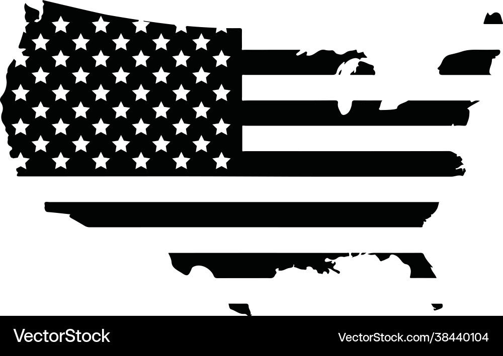 USA Flag Map SVG - United States Vector Image