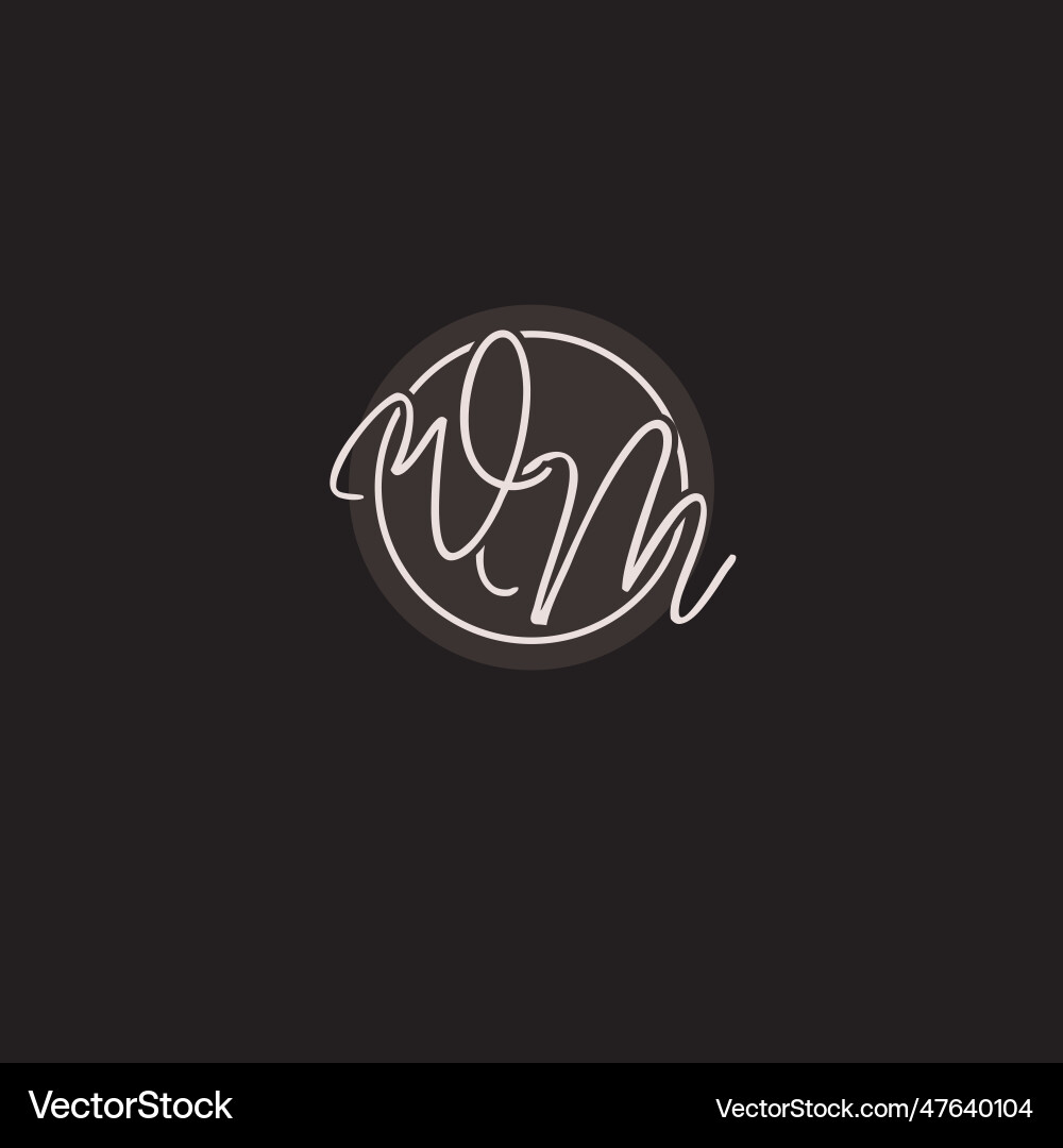 WM Initials Monogram Logo vector image