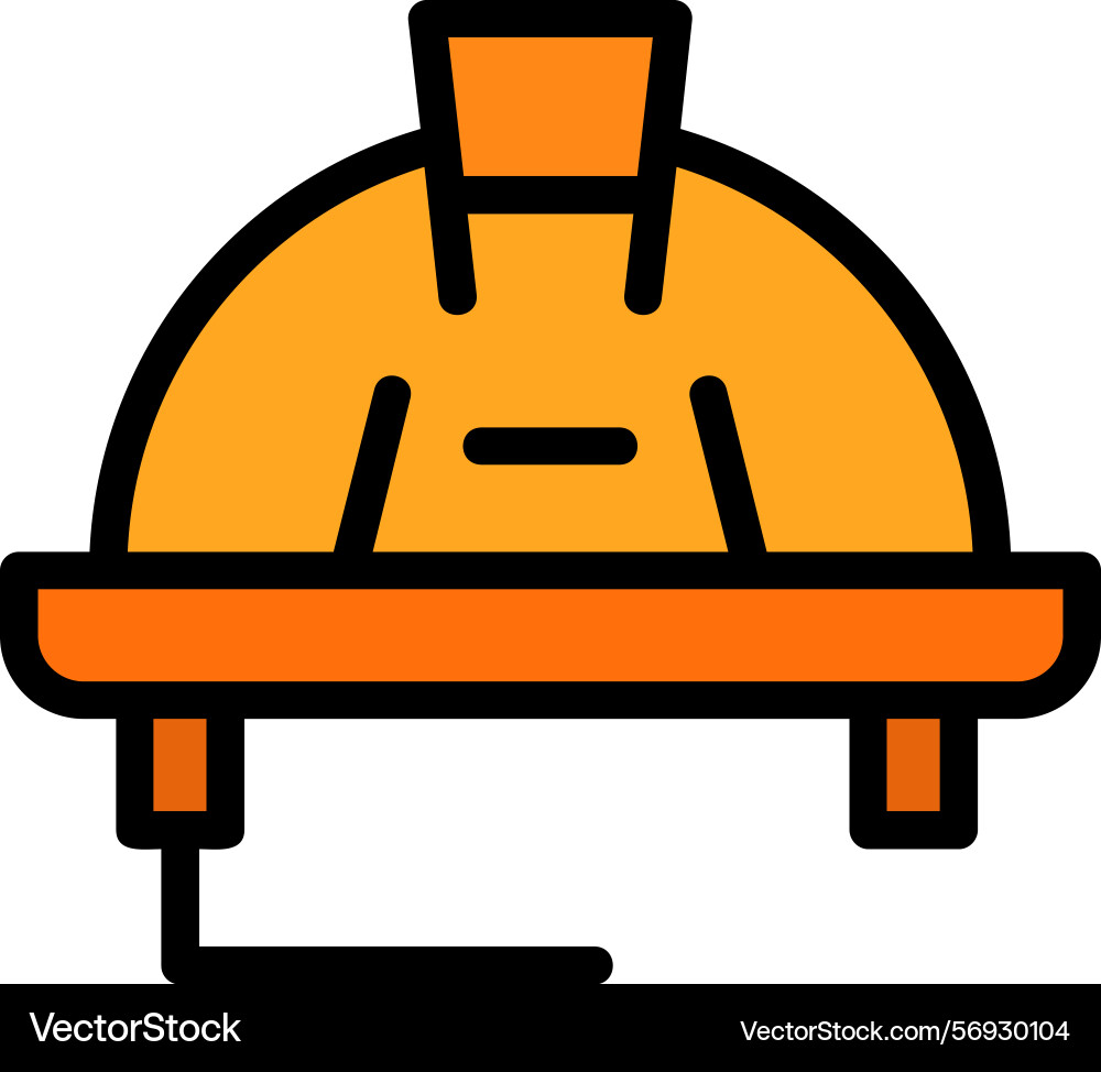 Worker hat line filled style icon design Vector Image