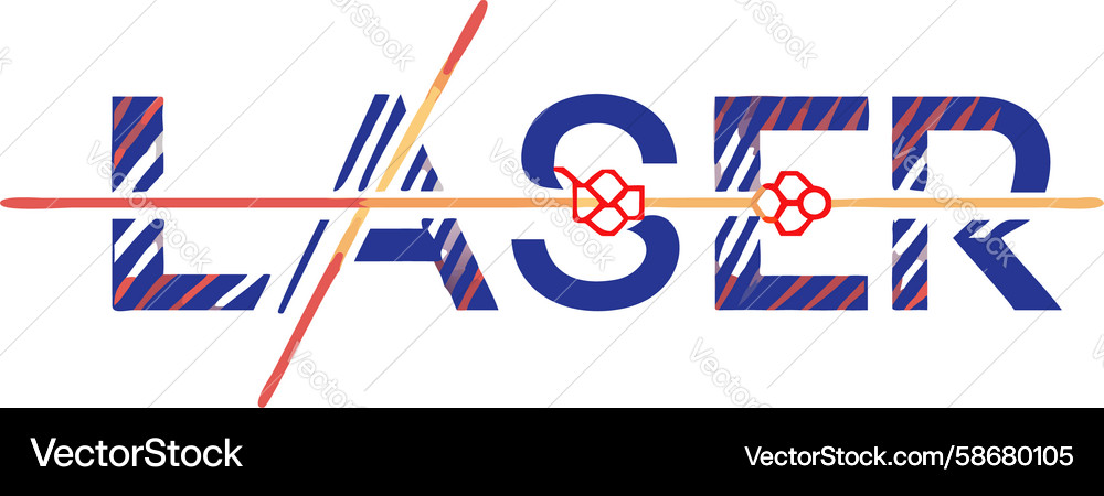 Abstract laser text with line effect design Vector Image