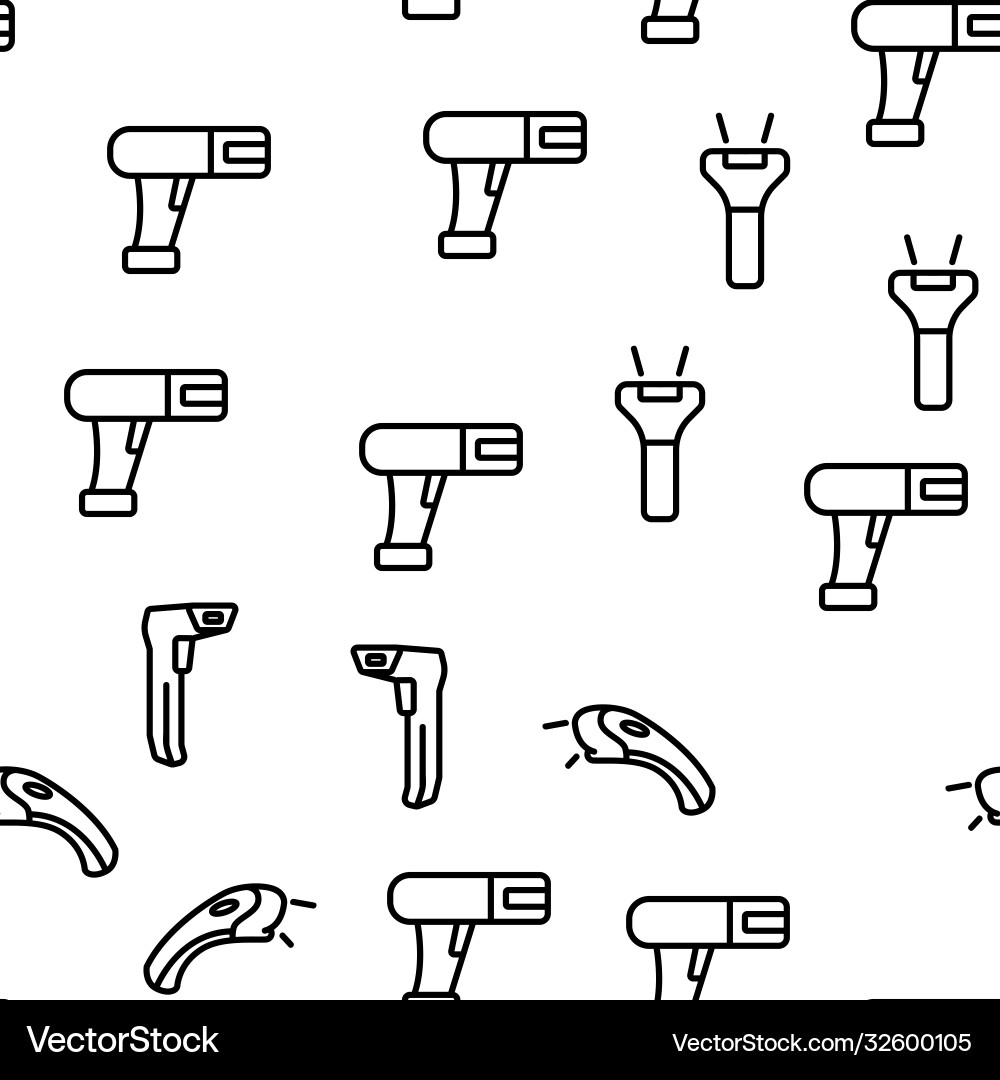Barcode scanner device seamless pattern Barcode scanner device seamless pattern vector image