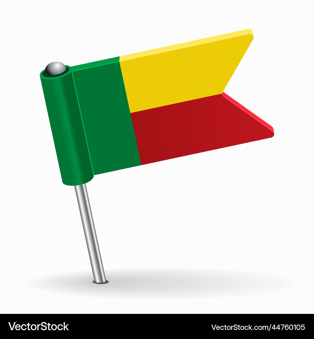 Benin Flag Map Pointer Vector Image