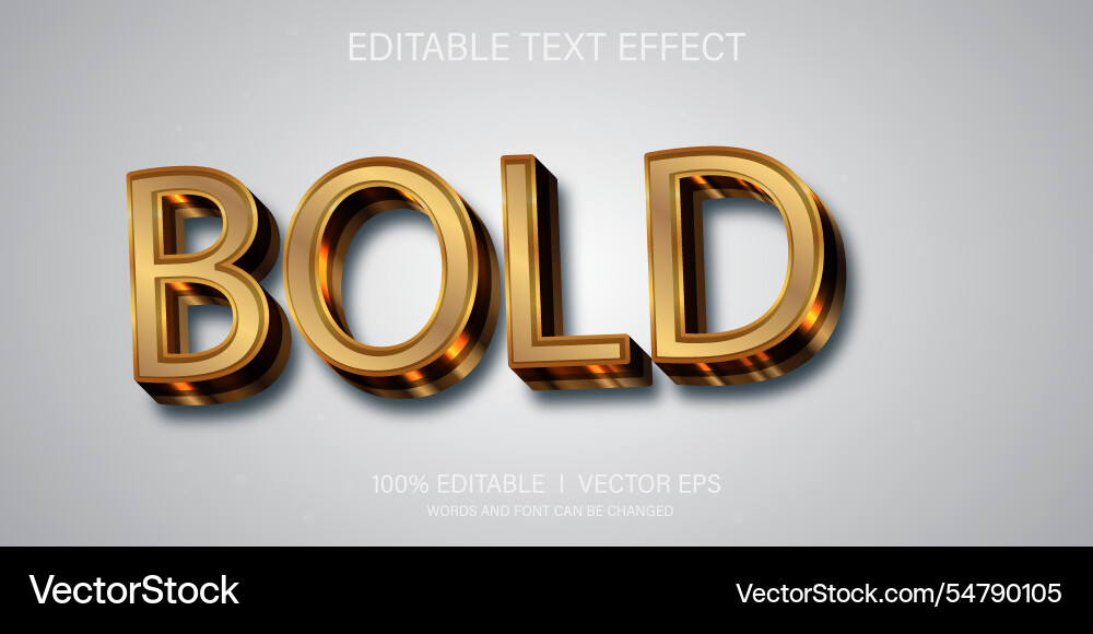 Bold text effect with modern style design Bold text effect with modern style design vector image