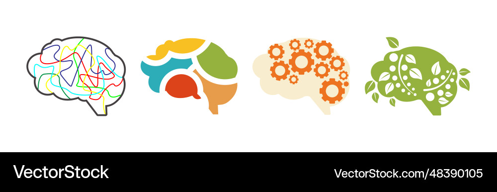 Brain icon as smart idea and solution thinking Vector Image