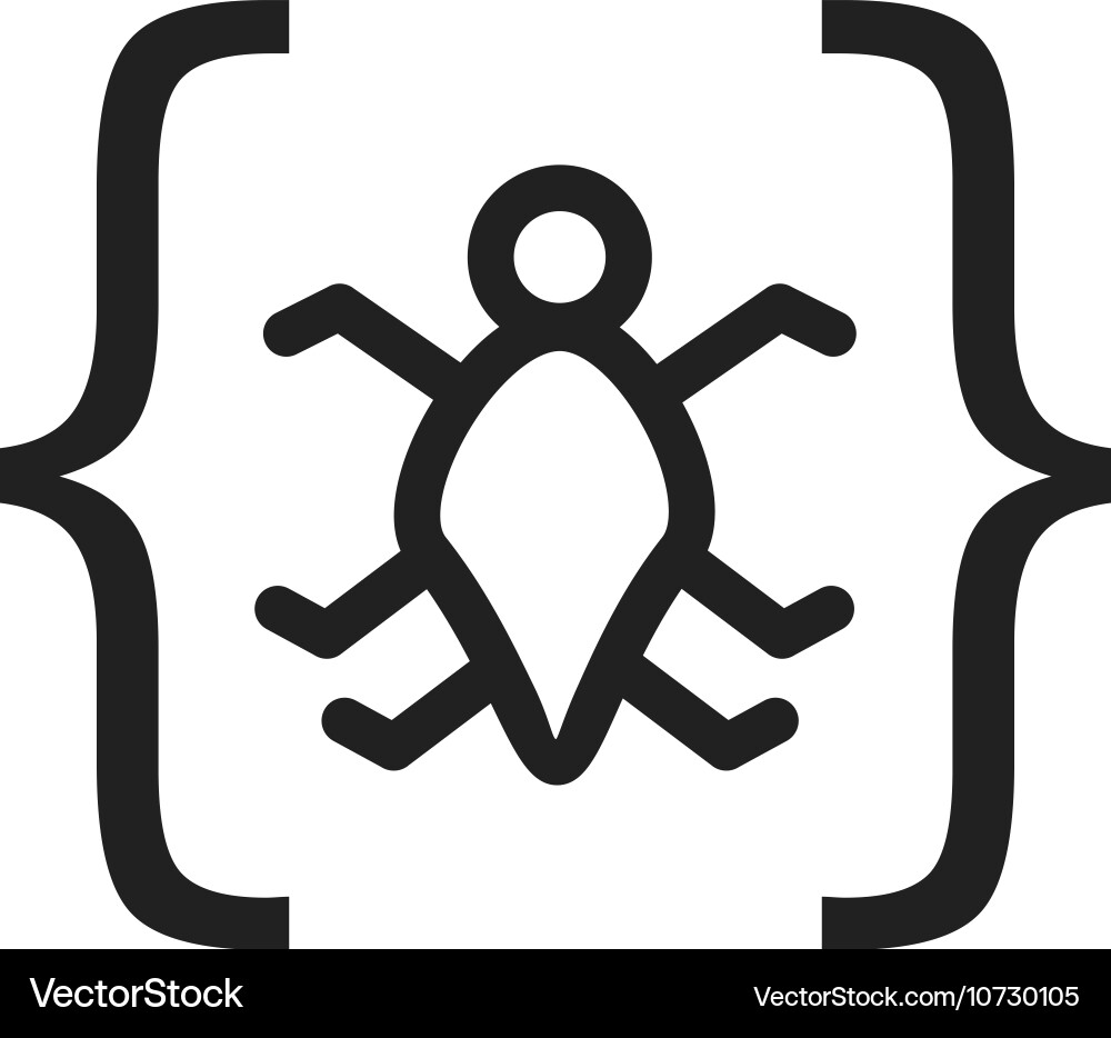 Bug in code vector image