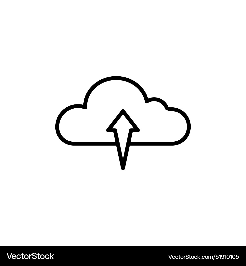 Cloud upload symbol icon for data backup Cloud upload symbol icon for data backup Vector Image