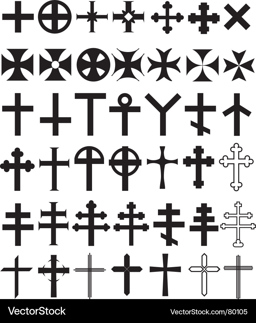 Cross Symbol Collection Vector Image